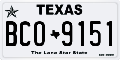 TX license plate BCO9151