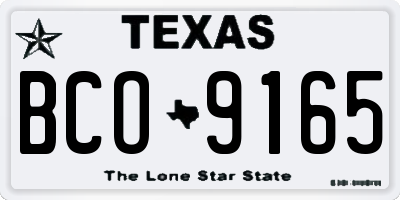 TX license plate BCO9165