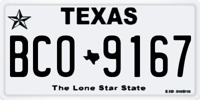 TX license plate BCO9167