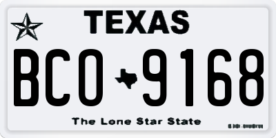 TX license plate BCO9168