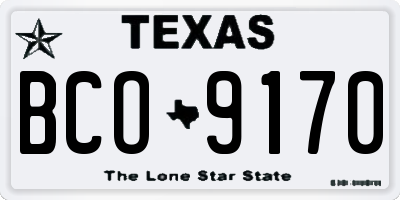 TX license plate BCO9170
