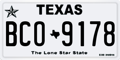 TX license plate BCO9178
