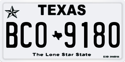 TX license plate BCO9180