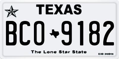TX license plate BCO9182
