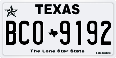 TX license plate BCO9192