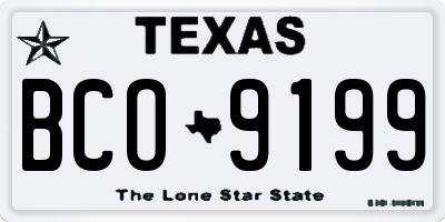 TX license plate BCO9199