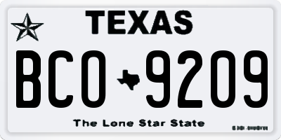 TX license plate BCO9209
