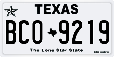 TX license plate BCO9219