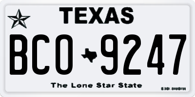 TX license plate BCO9247