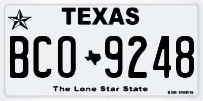TX license plate BCO9248