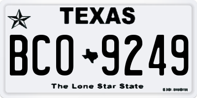 TX license plate BCO9249