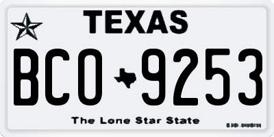 TX license plate BCO9253