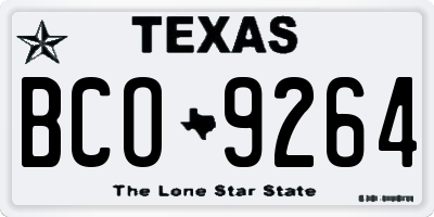 TX license plate BCO9264