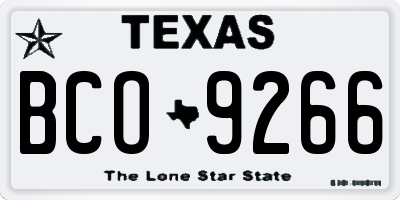 TX license plate BCO9266
