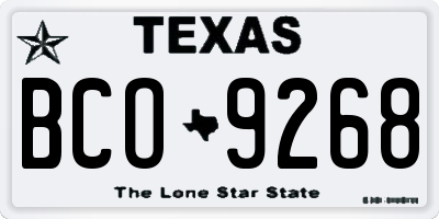 TX license plate BCO9268