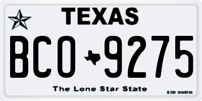 TX license plate BCO9275