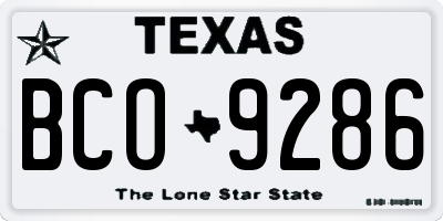 TX license plate BCO9286