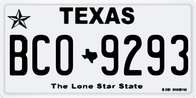 TX license plate BCO9293