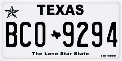 TX license plate BCO9294