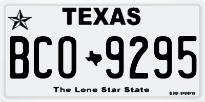 TX license plate BCO9295