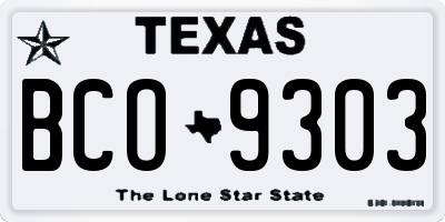 TX license plate BCO9303