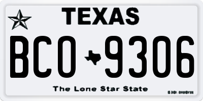 TX license plate BCO9306