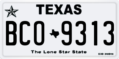 TX license plate BCO9313