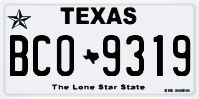TX license plate BCO9319