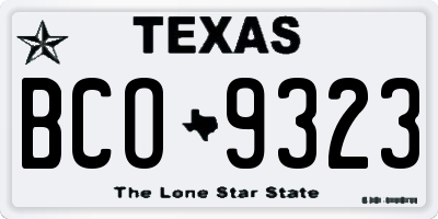 TX license plate BCO9323