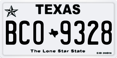TX license plate BCO9328