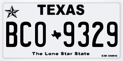 TX license plate BCO9329