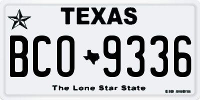 TX license plate BCO9336