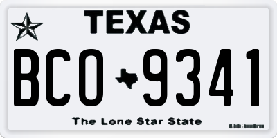 TX license plate BCO9341
