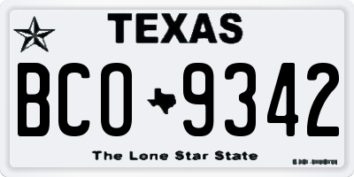 TX license plate BCO9342
