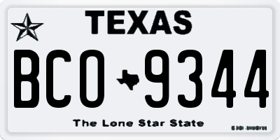 TX license plate BCO9344