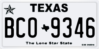 TX license plate BCO9346