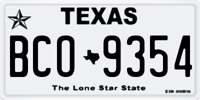 TX license plate BCO9354