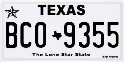 TX license plate BCO9355