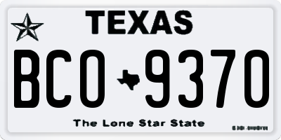 TX license plate BCO9370