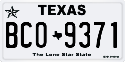 TX license plate BCO9371