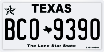 TX license plate BCO9390
