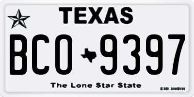 TX license plate BCO9397