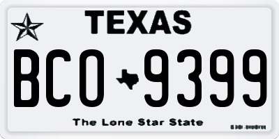 TX license plate BCO9399