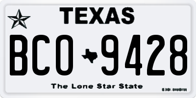 TX license plate BCO9428