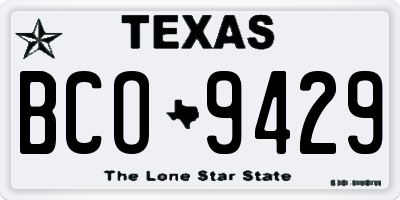 TX license plate BCO9429