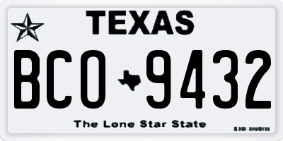 TX license plate BCO9432