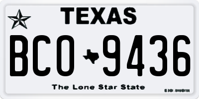 TX license plate BCO9436
