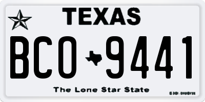 TX license plate BCO9441