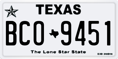 TX license plate BCO9451