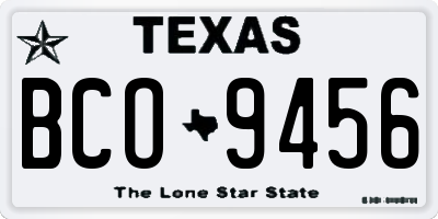 TX license plate BCO9456